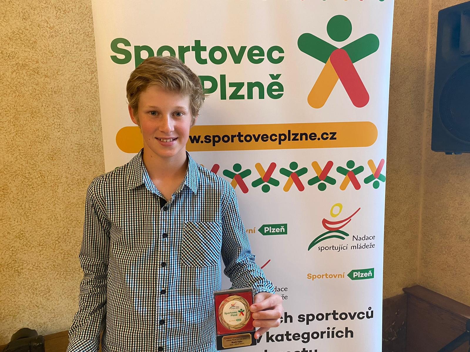 Matěj Fejka sportovec roku města Plzeň