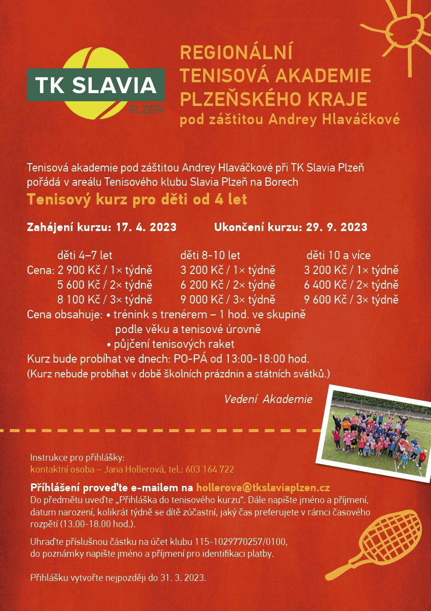 Tenisový kurz 17.4. – 29.9.2023