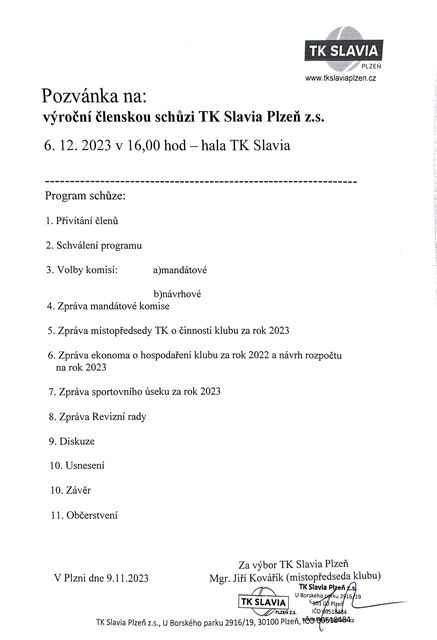 Výroční členská schůze 2023